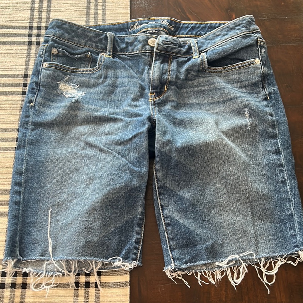 American Eagle jean shorts, 10 inch inseam, size 10.
